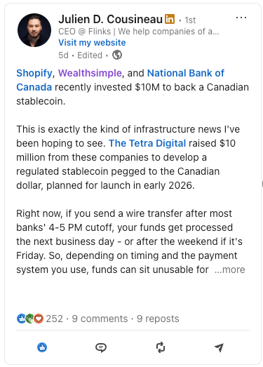 Julien stablecoin post